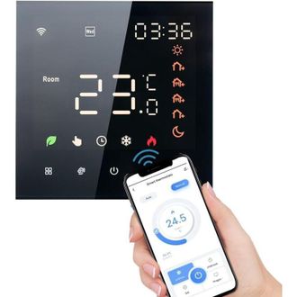 OEM Termostato Inteligente Wi-fi Para Calefactores El&eacute;ctricos - Programable 5+2/6+1 - Rango De Temperatura 5-70&deg;c - Compatible Con Google Home Y Amazon Al
