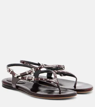 Chlo&eacute; Susanna studded leather thong sandals