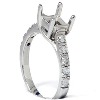 Pompeii3 Diamond Semi Mount Engagement Setting Mounting 14K Ring Size Selectable