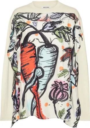 Henrik Vibskov T-shirt met lange mouwen en grafische print - Beige