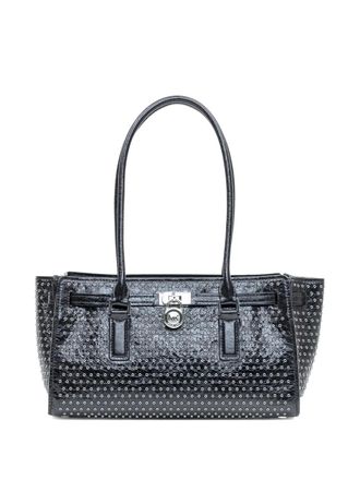 Michael Michael Kors small Hamilton studded shoulder bag - women - Leather/Metal - One Size - Black