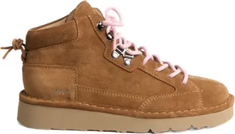 Panchic Mid-Top Suede Sneakers With Contrasting Laces And Textured Sole