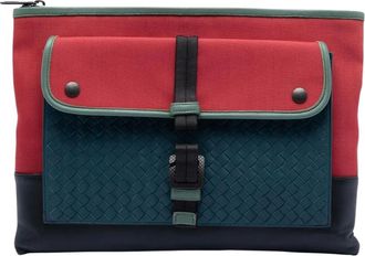 Bottega Veneta Pre-owned Clutches, female, Multicolor, Size: ONE SIZE Pre-owned Woven Leather Pouch