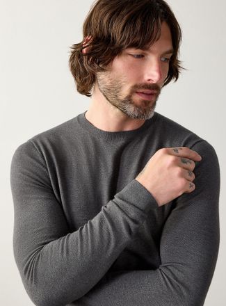 Le 31 Mens Silky knit crew-neck sweater
