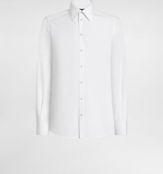 Dolce & Gabbana Cotton Poplin Martini Shirt - Man Shirts White Cotton 38