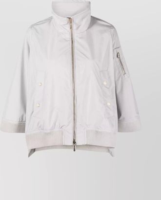 Moorer olli coat with high collar and pockets