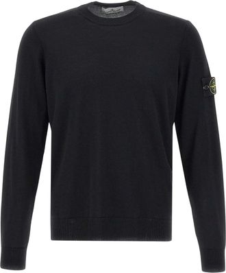 Stone Island Classic Crew Neck Sweater with Distinctive Brand Patch