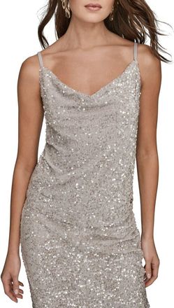 DKNY Sequin Cowl Neck Camisole in Vapor at Nordstrom, Size X-Small