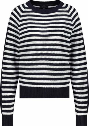 Monari Gestreepte trui met ronde hals - Dames - Truien - Zwart - Maat: M