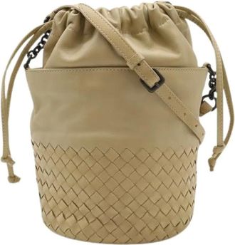 Bottega Veneta Pre-owned Bucket Bags, female, Beige, Size: ONE SIZE Pre-owned Leather Shoulder Bag