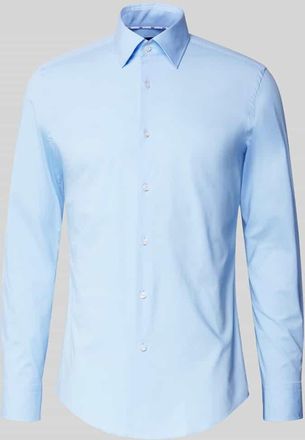 HUGO BOSS Slim Fit Businesshemd aus Popeline mit Stretch-Anteil in Hellblau, Größe 38