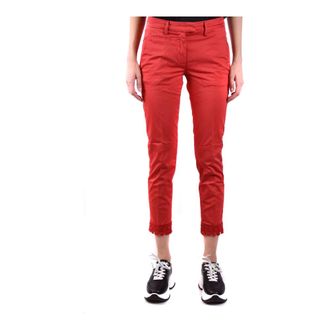 Dondup Cropped Trousers, female, Red, W28, Double Trouser Trousers