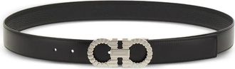 Ferragamo Topstitched Gancini Buckle Belt