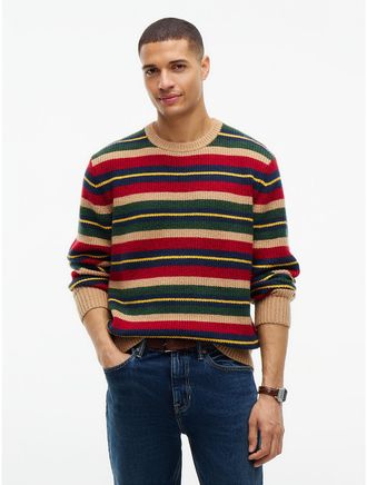 Tommy Hilfiger Mens Striped Shaker Knit Sweater - Safari Canvas - XXL