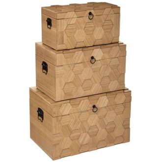 Atmosphera Atmosphera - Juego De 3 Ba&uacute;les &laquo;arty&raquo; Madera Cr&eacute;ateur DInt&eacute;rieur