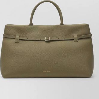 Manu Atelier textured tote bag top handle buckle