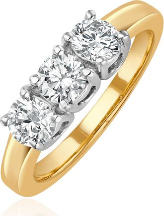 The Diamond Store Chloe 3 Stone Trilogy Lab Diamond Ring 1.00CT G/Vs in 18K Gold