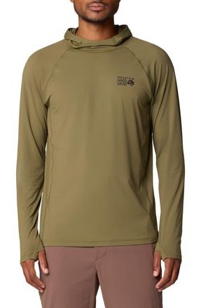 Mountain Hardwear Crater Lake Long Sleeve Hoodie in Combat Green at Nordstrom, Size Xx-Large