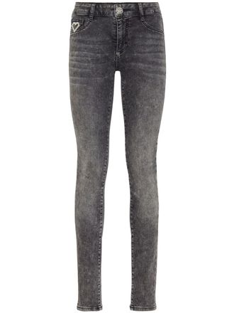 Philipp Plein Jeans skinny con applicazione - Grigio