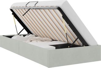 vidaXL Cama Con Almacenamiento Gris Claro 100 X 190 Cm Terciopelo Vidaxl