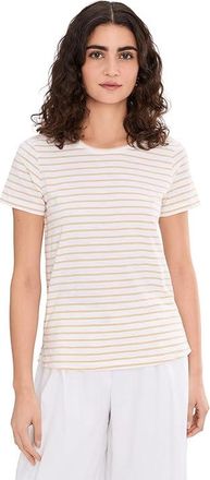 Tommy Bahama Salty Breeze Stripe Short Sleeve T-Shirts Womens Clothing White : LG (US 12-14), Cotton