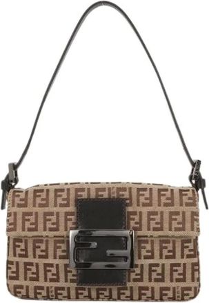 Fendi Pre-owned Shoulder Bags, female, Beige, Size: ONE SIZE Pre-owned Vintage Shoulder Handbag