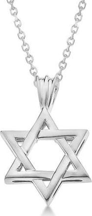 Allurez Classic Jewish Star of David Pendant Necklace Solid 14k in White Gold at Nordstrom, Size 18