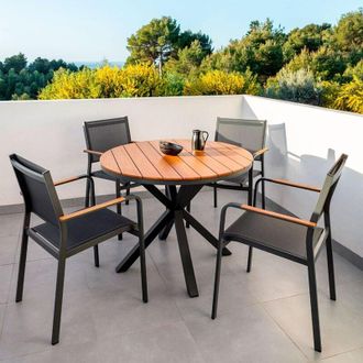 Sklum Sklum - Set tavolo rotondo Archer (Ø100 cm) e 4 sedie da giardino