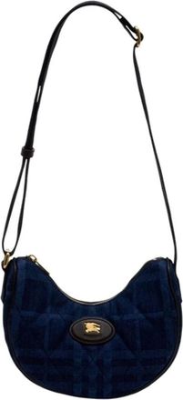 Burberry Cross Body Bags, female, Blue, Size: ONE SIZE Horseshoe Crossbody