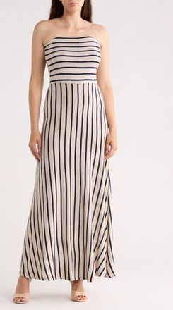 West K EI Striped Strapless Maxi Dress in Oatmeal Stripe at Nordstrom Rack, Size X-Small