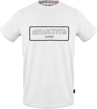 Aquascutum Unisex Volwassen Letters Print Ronde Hals T-Shirt (Wit)