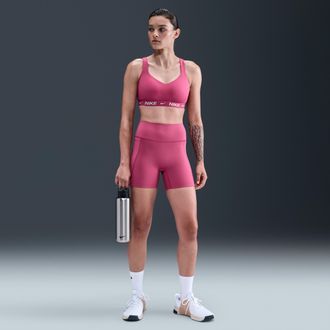 Nike Womens Universa High-Waisted 5 Biker Shorts with No Front Seam in Purple | HQ6832-634