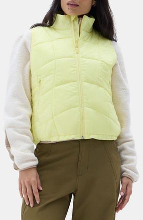 Halfdays Claude Water Repellent Quilted Vest in Limoncello at Nordstrom, Size X-Small