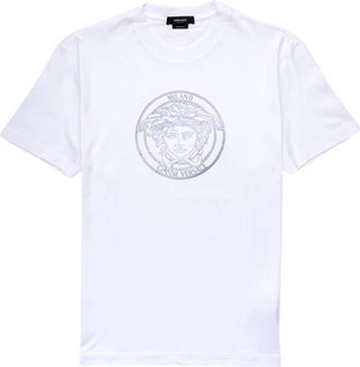 Versace Womens Medusa Short Sleeve Tee In White