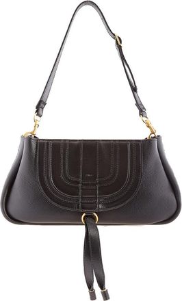 Chlo&eacute; Black Leather Marcie Clutch Bag