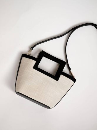 Billini Karter Shoulder Bag In Light Linen-Black