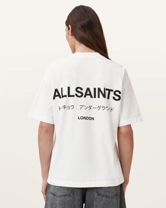 AllSaints Womens Cotton Underground Etta Oversized T-Shirt, Size: XS