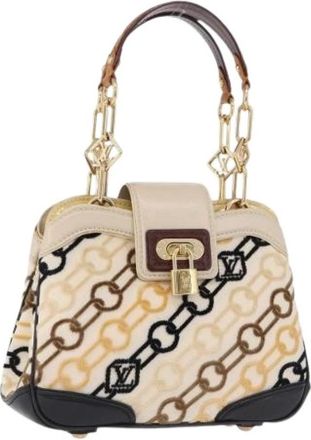 Louis Vuitton Pre-owned Monogram Canvas Hand Bag - Dames - Vintage Handtas - Beige - ONE Size - Leer - Vintage