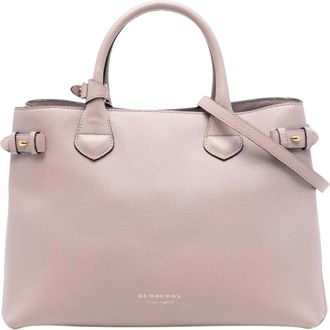 Burberry Pre-owned Handbags, female, Pink, Size: ONE SIZE Pre-owned Leather Top Handle Bag