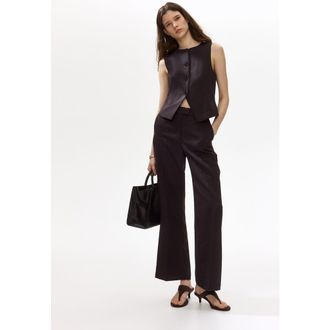 H&M Bootcut Tailored Trousers in Dark Brown at Nordstrom, Size 10