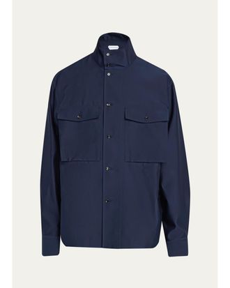 Bottega Veneta Mens Washed Cotton and Silk Overshirt