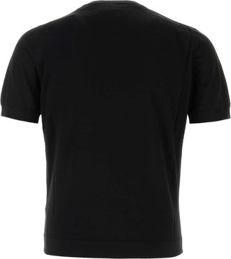 Prada Mens Logo-Embroidered Cotton Sweater Black