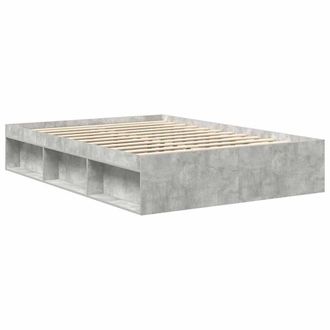 Berkfield Home Modern Bed Frame Concrete Grey 135x190 cm Double