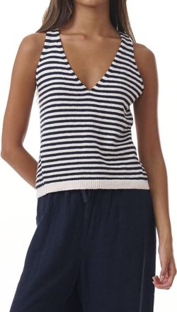 Splendid Cambell Sweater Tank In Navy White
