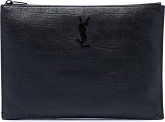 Saint Laurent Pre-owned Saint Laurent Croc Embossed Leather Monogram Document Holder Ladies 8WI4UDTH9OGBS32Q