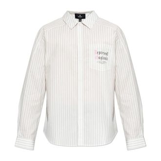 Represent Casual Shirts, male, White, Size: 2XL Pinstripe Shirt