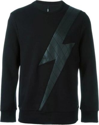 Neil Barrett Lyocell Sweatshirt - Heren - Sweatshirts - Zwart - S - Katoen - Hoodies & sweatvesten