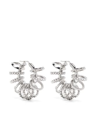 Amina Muaddi Orecchini a cerchio multi anello - Argento