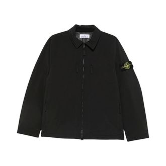 Stone Island Soft Shell Gevoerde Jas - Heren - Jassen - Zwart - Maat: S