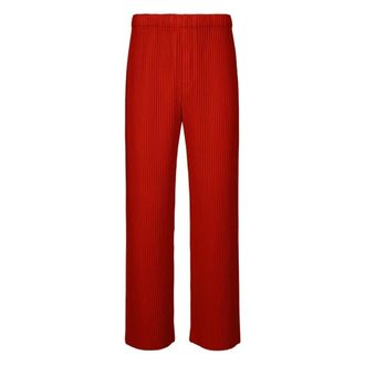Issey Miyake Straight Trousers, male, Red, Size: L Pantalone